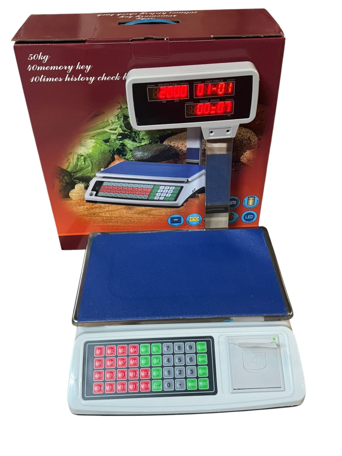 Digital Computing Scale with Printer 50kg โ CityStore