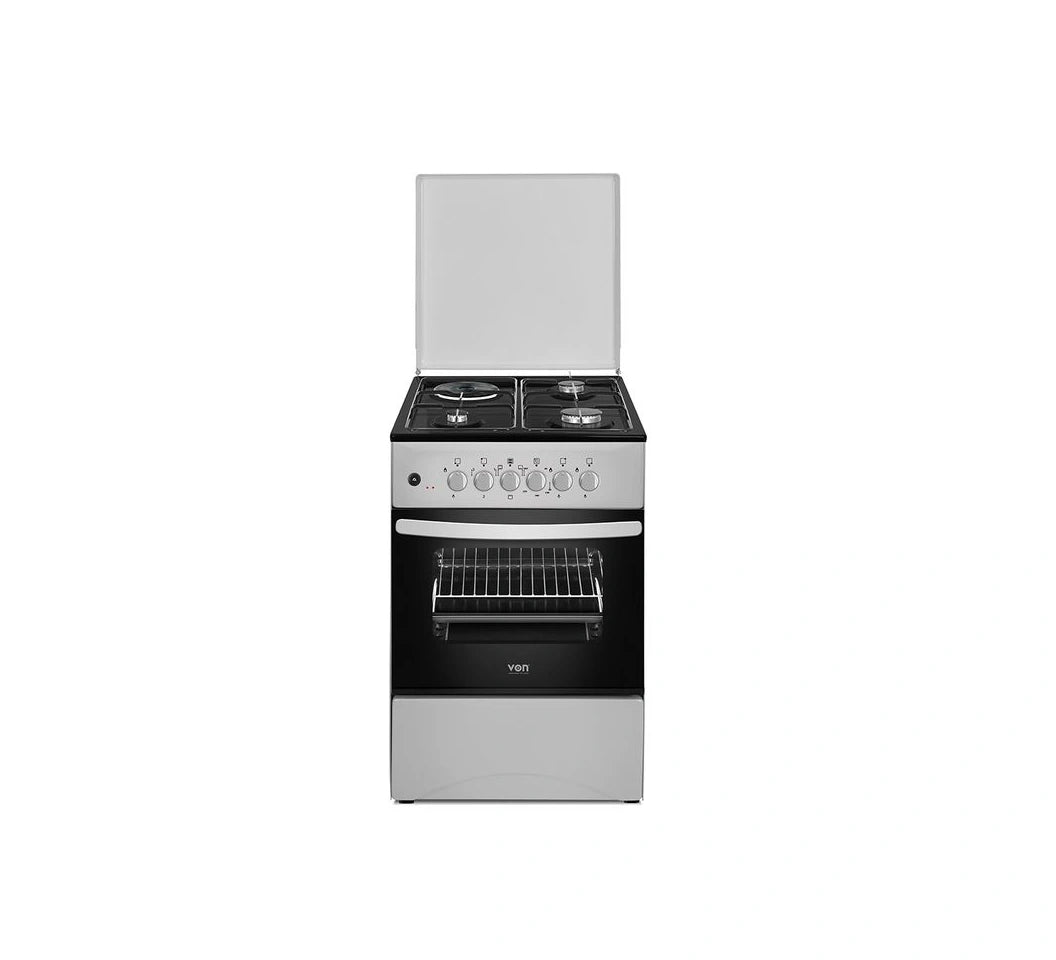 Von Cooker 3 Gas + 1 Electric VCF503131NFY Enamel Grey