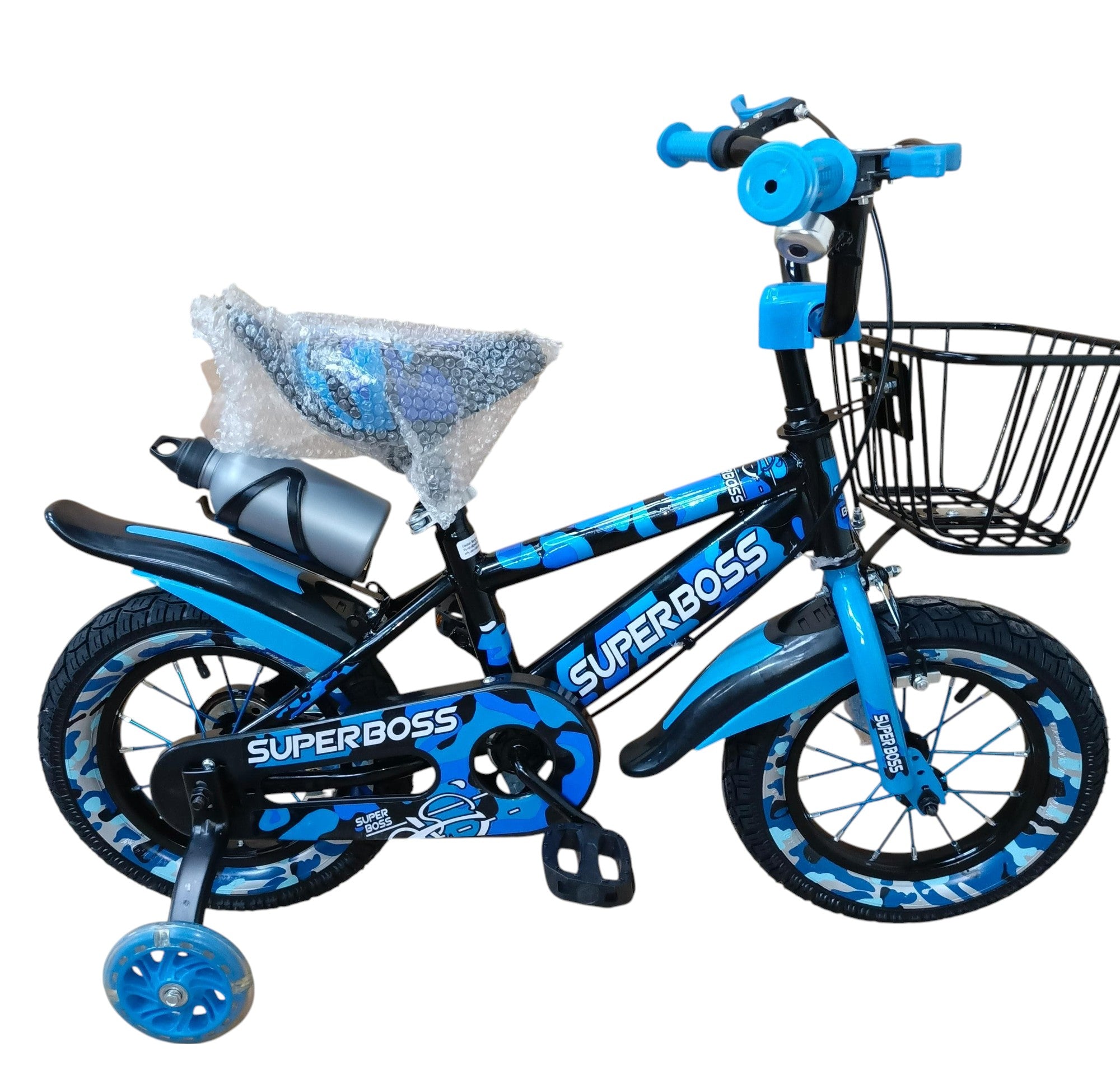 Flowered Kids' Bicycles Superboss With Bottle Size 12