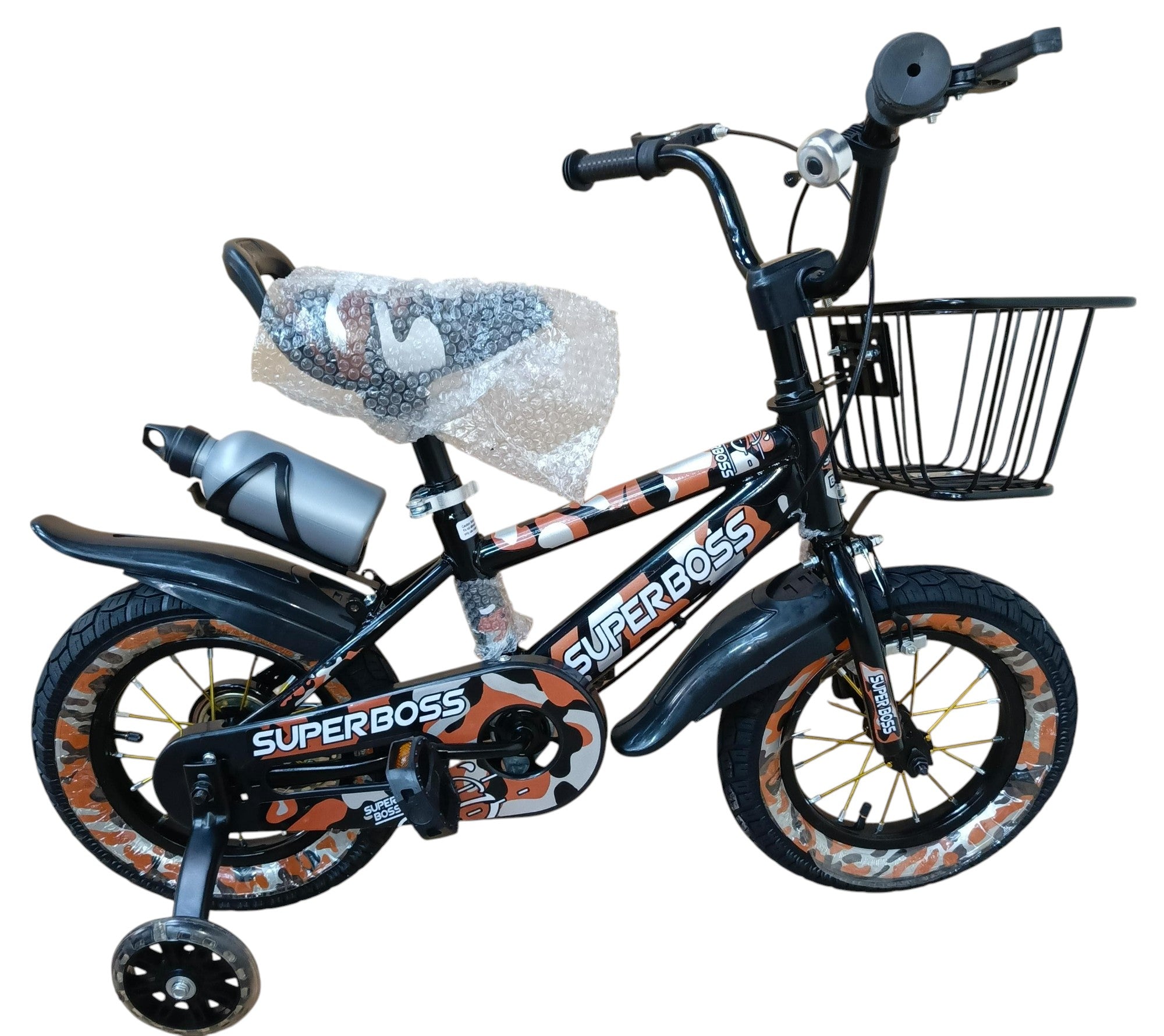 Flowered Kids' Bicycles Superboss With Bottle Size 12