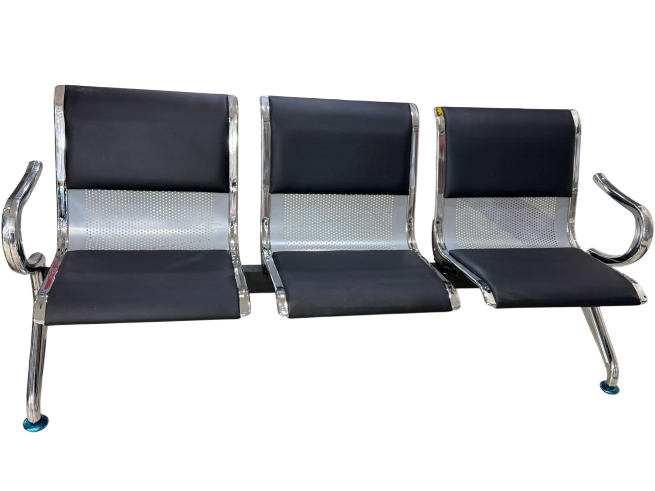 3-link padded metallic office waiting bench – CityStore